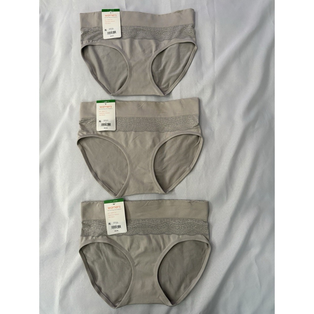 NEW Warners Panty No Pinch No Problems Hipster Panties 3 Pair Women's Large 7